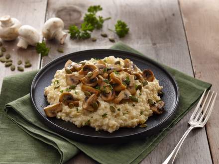 Cauliflower rice risotto with mushrooms