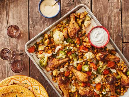 Plaque de poulet et légumes à la marocaine
