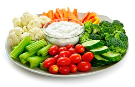 Assiette de crudités et trempette