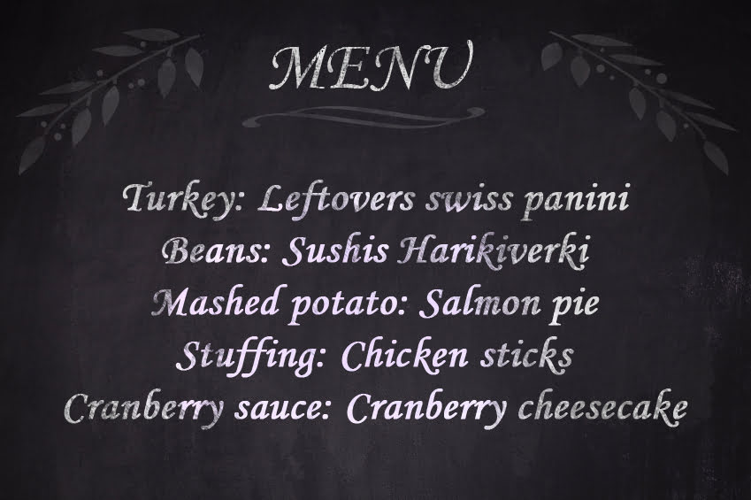 Thanksgiving leftovers menu