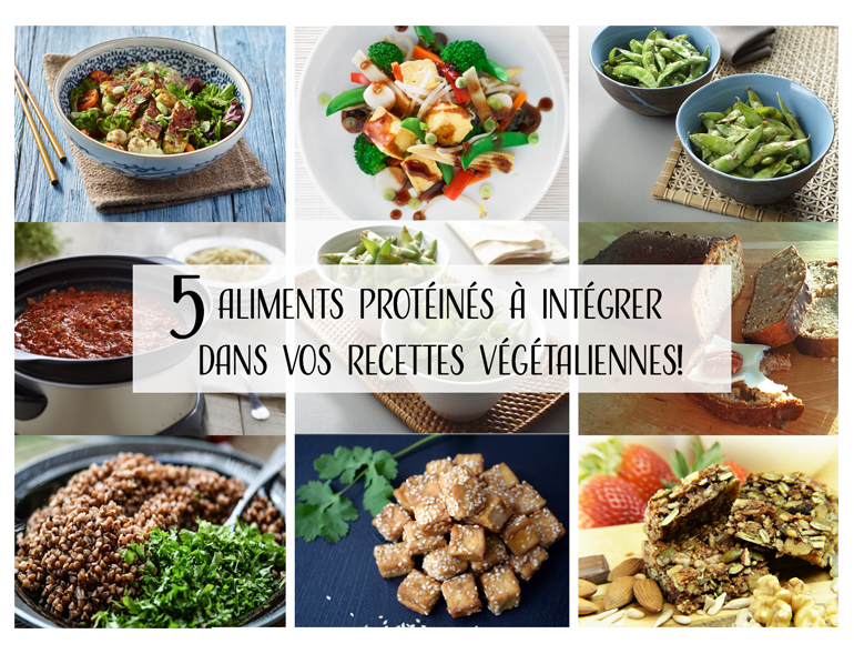 Aliments protéinés pour recettes végétaliennes