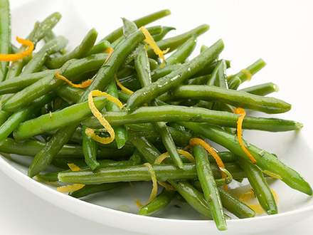 Green beans in tarragon butter and lemon zest