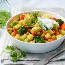 Curried potatoes and vegetables