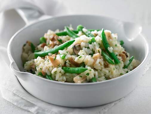 Green Bean and Mushroom Risotto