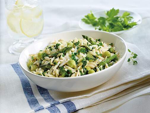 Orzo et pois chiches vert