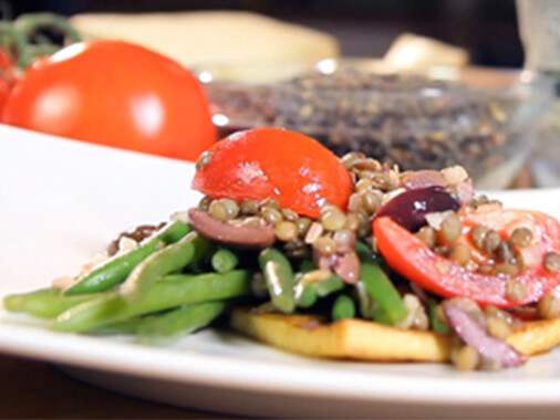 Salade de haricots extra fins aux lentilles