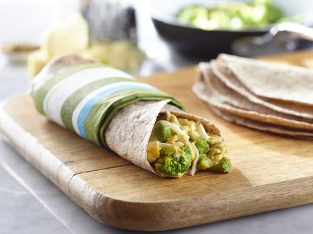 Breakfast veggie wrap