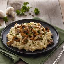 Cauliflower rice risotto with mushrooms