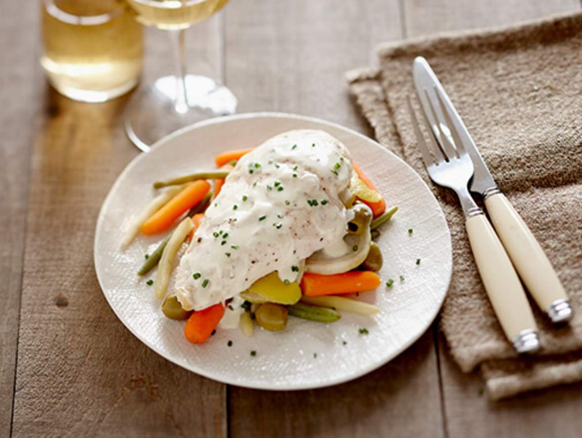 Poulet et légumes aux olives et au chèvre à la mijoteuse