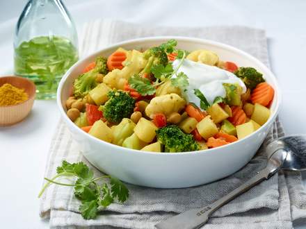 Curried potatoes and vegetables