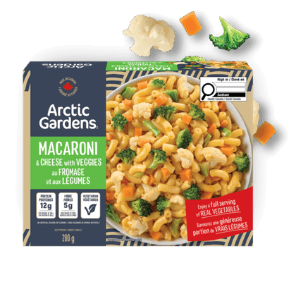 Macaroni and cheese with veggies