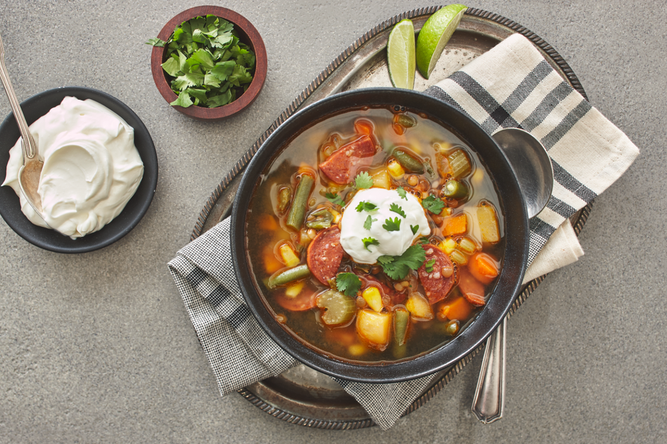 Vegetable, lentil and chorizo soup | Arctic Gardens