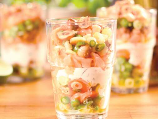 Veggie, Salmon & Hazelnut Verrines | Arctic Gardens
