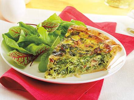 Spinach & proscuitto Quiche