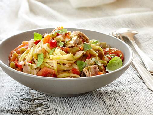 Tuna and vegetable one pot pasta 