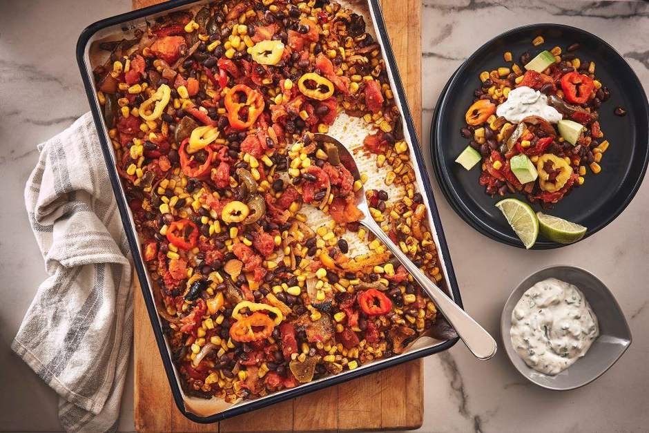 Tex-Mex sheet pan with grilled corn | Arctic Gardens
