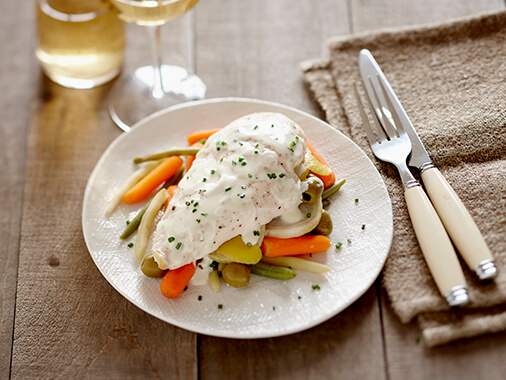 Poulet et légumes aux olives et au chèvre à la mijoteuse