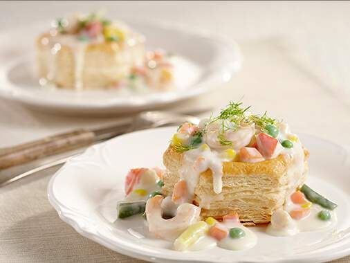 Seafood vol-au-vents